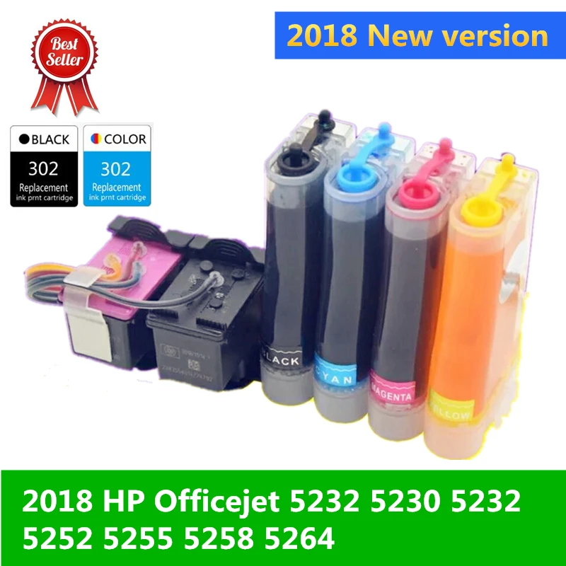 

2018 New version 302 Compatible Continuous ink supply system For HP Officejet 5220 5230 5232 5252 5258 5264 Deskjet 1110 2130