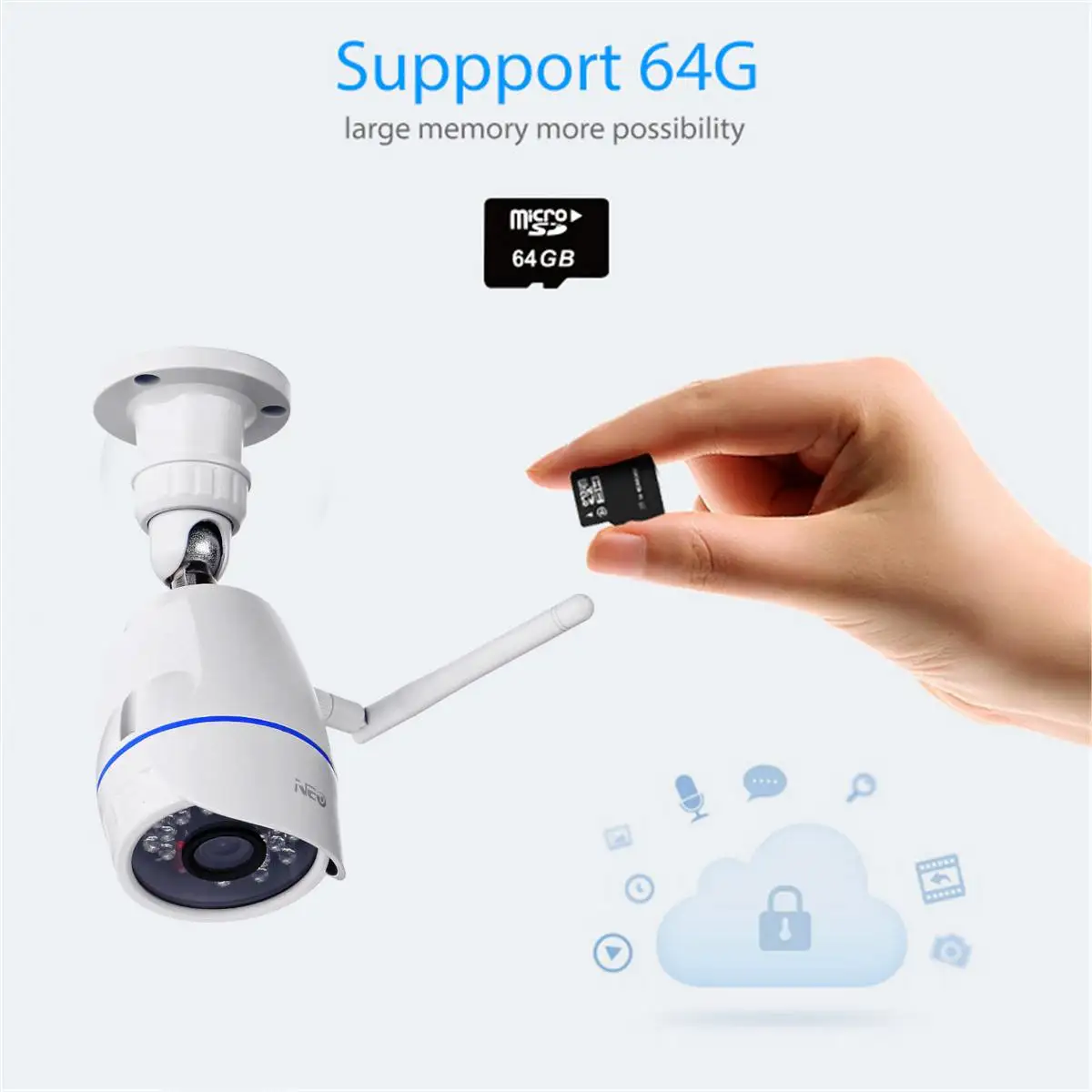 

IP Camera Wireless HD 720P Network Night Vision CCTV Camera Work Home Security Monitor Outdoor Waterproof WiFi