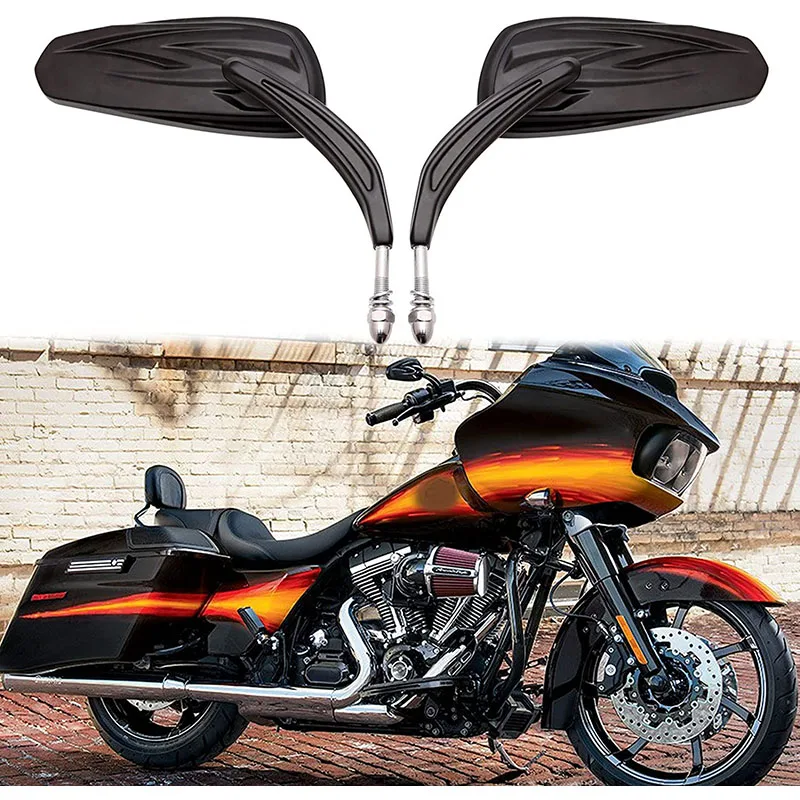 Мотоциклетные огнестойкие хромированные/черные боковые зеркала для Harley Davidson