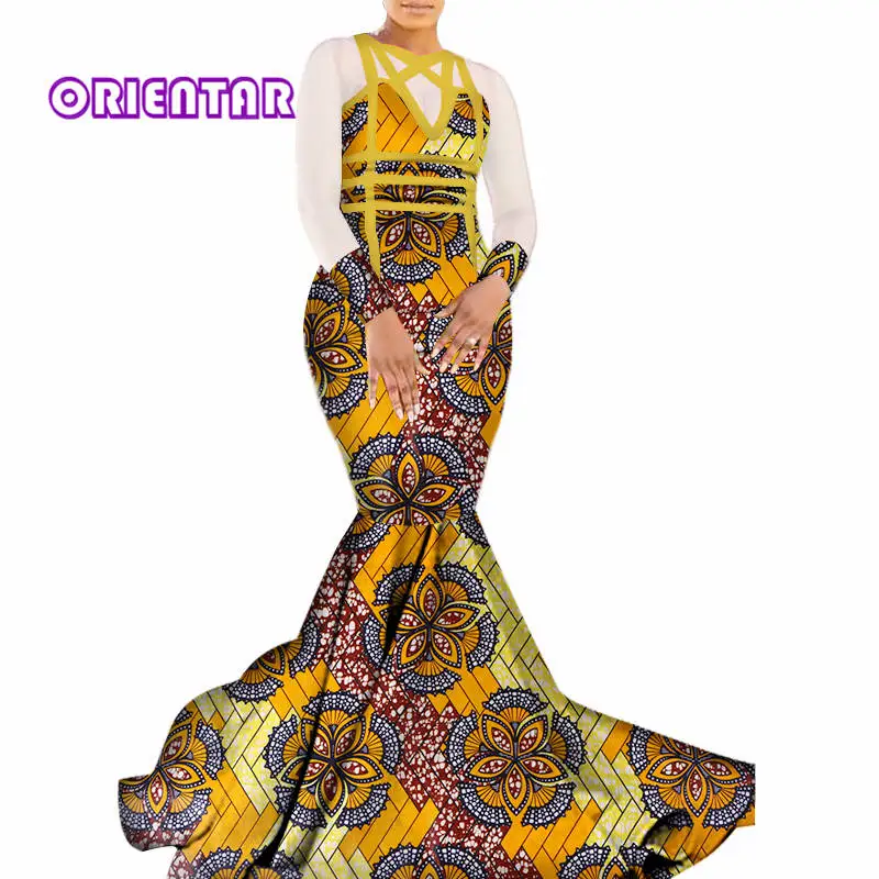 Модное Длинное Вечернее Платье с принтом в африканском стиле для женщин