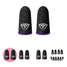 

1 Pair Useful Anti-slip Anti-fingerprint Faux Silver Fiber Gaming Finger Cover for E-sports Fingertip Gloves Finger Cover