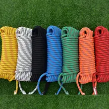 Скалолазание Веревка с карабином прочный Быстросохнущий нейлоновый статический защитный шнур для скалолазания, рыбалки, охоты, аварийной ситуации
