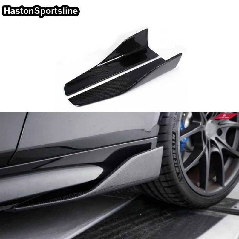 2-Piece Side Skirt Extensions For Audi RS 6 Avant C8 (2019-2025) - Body Kit Side Steps In Bright Black-Red, Anti-Collision Protectors