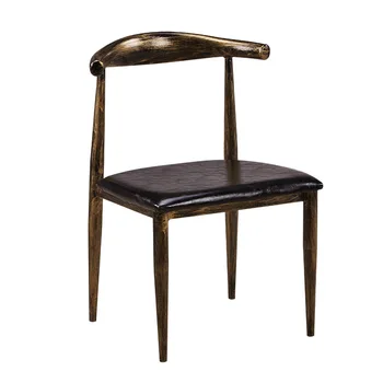 

Iron imitation solid wood croissant chair fast food cafe milk tea dessert simple modern retro industrial style table and c