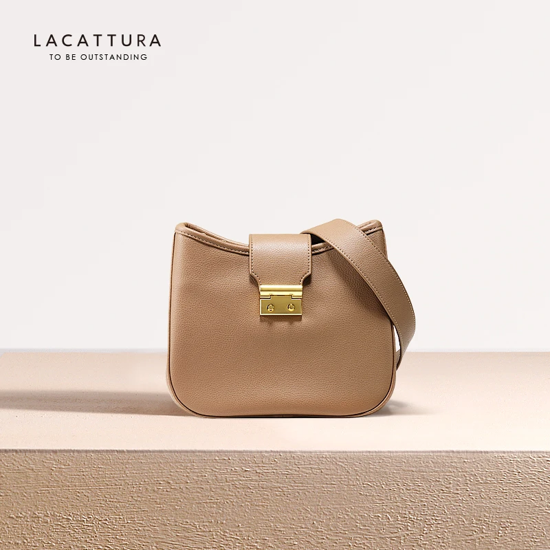 LACATTURA, Маленькая женская сумка-мешок, брендовые кожаные сумки через плечо, дизайнерские сумки, женские сумки через плечо для девушек