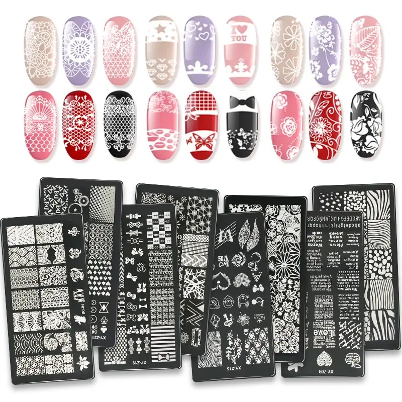 

Saviland Nail Art Stamping Image Plate Stainless Steel Nail Template Manicure Stencil Tools 21 Styles Nails Accessoires