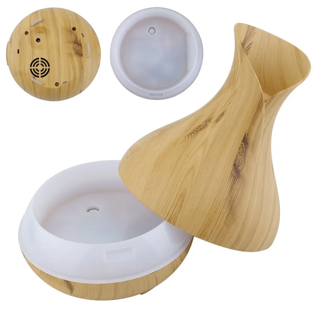 LED Air Humidifier Portable Ultrasonic Air Purifier Wood Grain Aromatherapy Diffuser Essential Oil Purifier Mist Maker