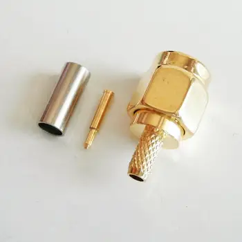 

1X Pcs High-quality RF Coax Connector Socket SMA Male Jack Crimp for RG316 RG174 RG179 LMR100 Cable Plug Gold Plated Coaxial