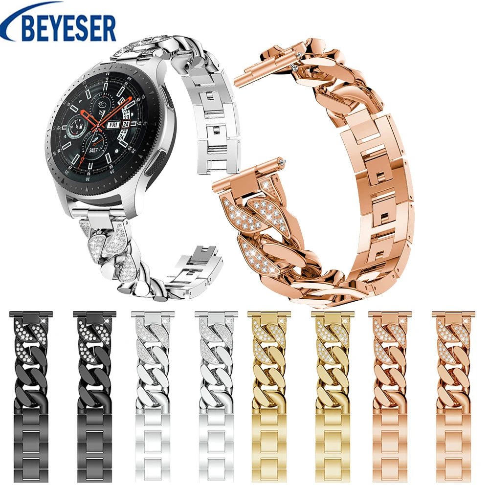 22mm Luxury Single Row Denim Chain Jewelry Buckle Alloy Band