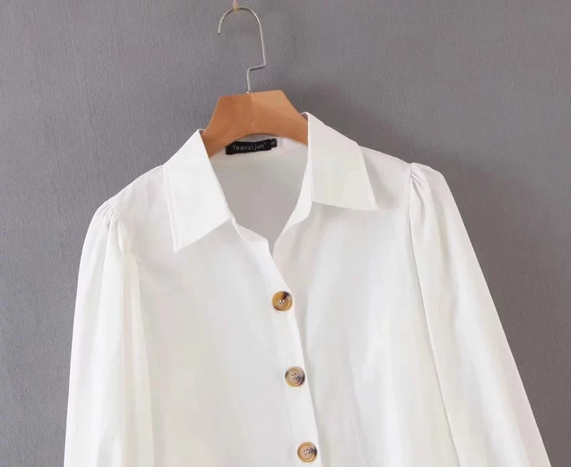 Увядший модный блогер винтажный буф рукав кимоно рубашка женская blusas mujer de moda рубашка женские Топы И Футболки Большие размеры