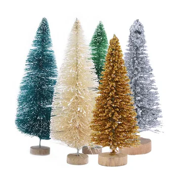 5pcs 5cm-12.5cm Mini Christmas Tree Gold Green 33