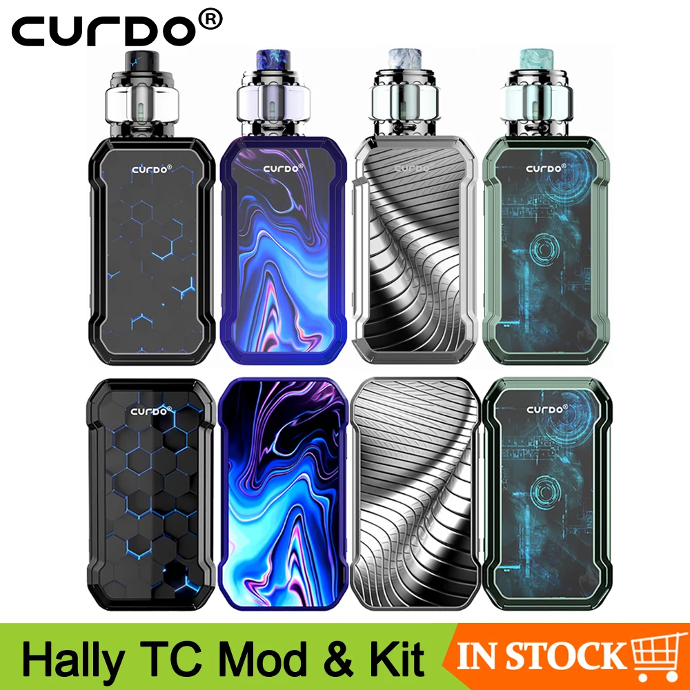 Оригинальный Curdo Hally TC бокс мод Vape комплект с 4 мл атомайзером для топливного бака