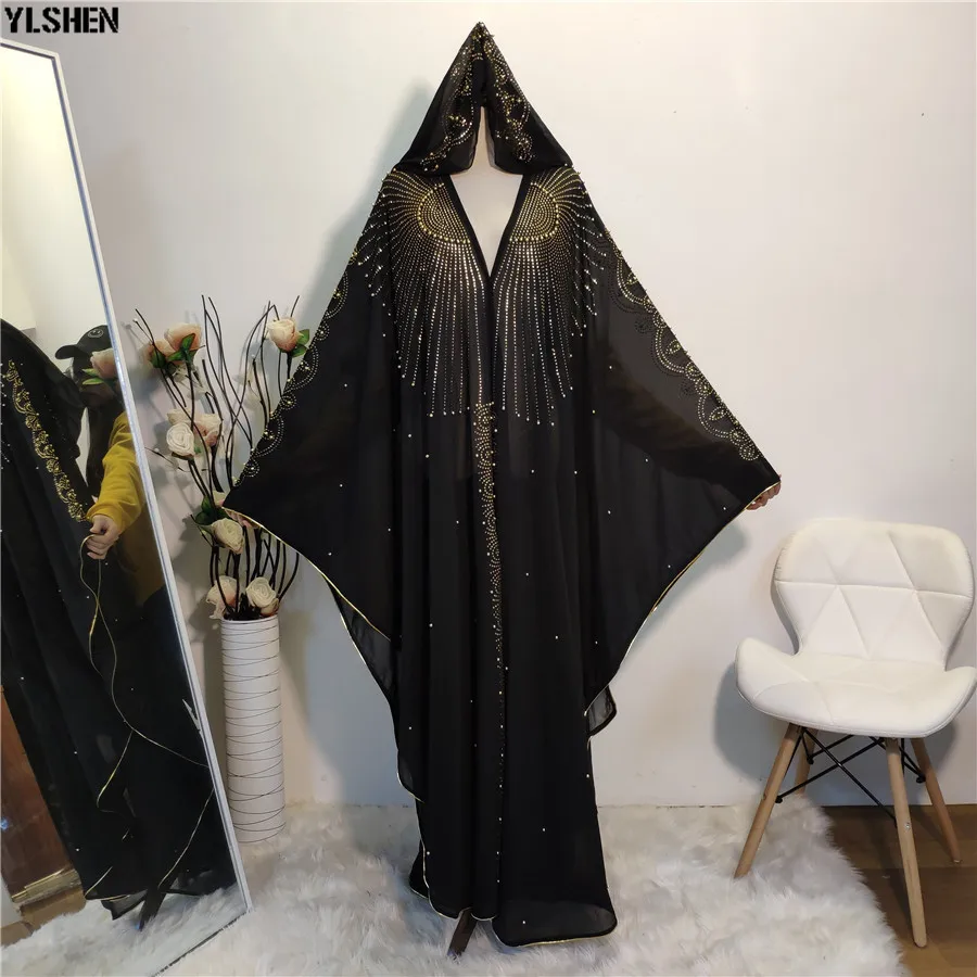 African Dresses for Women Clothes Muslim Dress Plus Size Dashiki Diamond African Dress Hijab Abayas Dubai Robe Africa Clothing 07