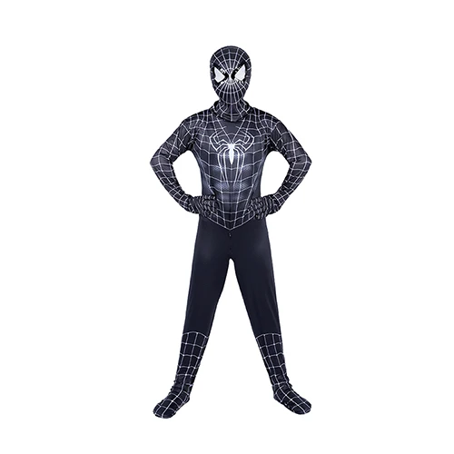 Детский костюм для мальчиков из 2 предметов: маска+ черный маскарадный костюм Человека-паука Модный комбинезон с рисунком Человека-паука, боди, ppy512 - Цвет: 02