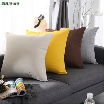 

ZHUO MO Nordic Solid color linen cushion 9 colors 45*45cm Pillow for Seat Office sofa car Home Decor Pillowcase Throw Pillows
