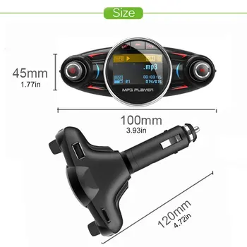 

Bt08 Car Card Transmitter Wireless Hands-Free Mp3 Player Clear Sound Quality Double Usb Charging Port Compatibility 1 Pcs