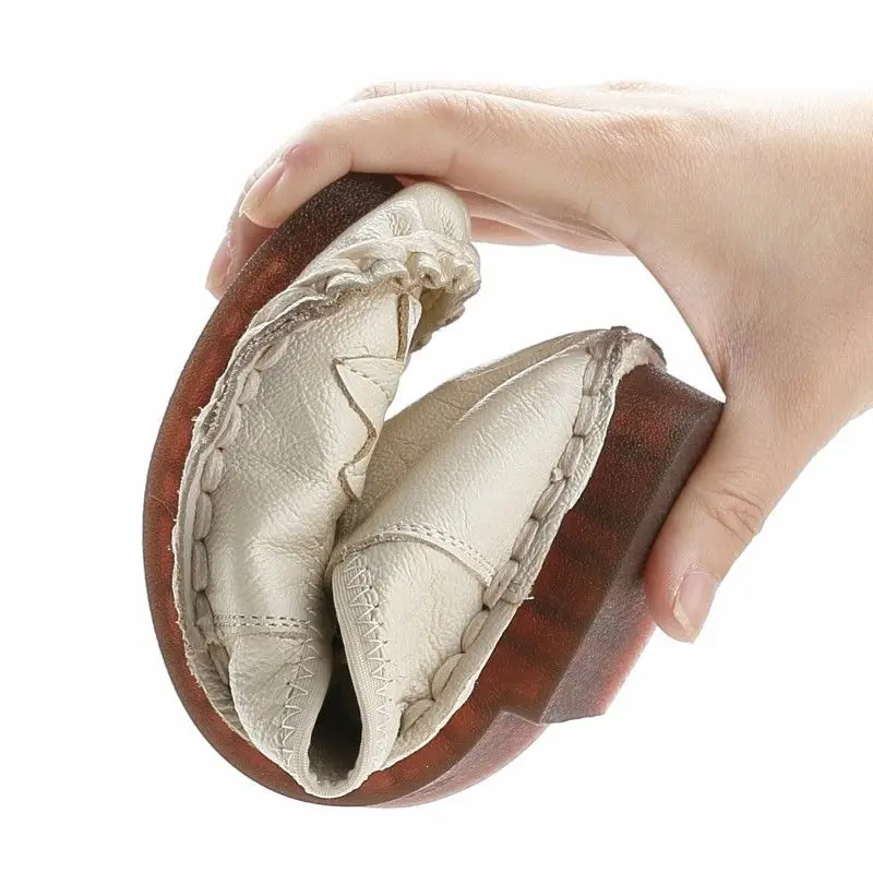 Leather Shoes Women Genuine Comfort Flats Mom Casual Summer Fashion Oxford women oxford shoes