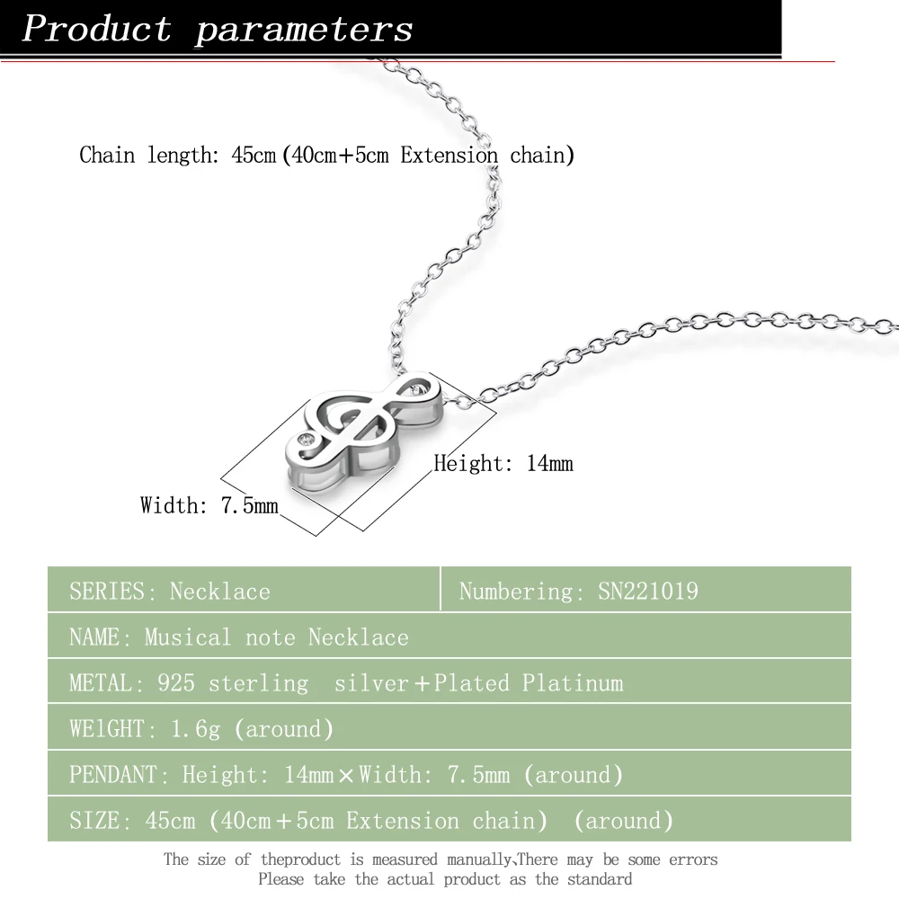Новое поп музыкальное ожерелье стерлингового серебра 925 пробы модное очарование музыкальные нотки кулон женский чокер серебряные ювелирные изделия оптом