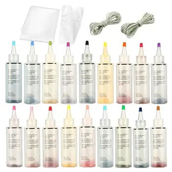 

18 Pcs Tie Dye Kit Fabric Textile Permanent Paint Colors Pigment for Clothes P7Ding