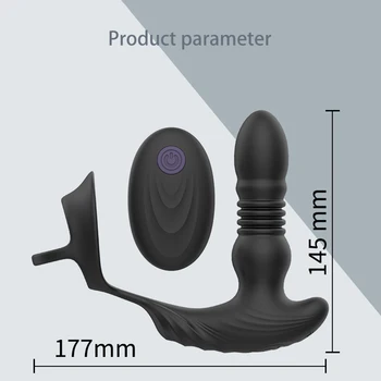 Anal Vibrator Prostate Masturbators Double Ring Massager for Men Butt Plug Wireless Remote Thrusting Dildo Vibrators for Men Gay 6