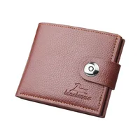 Men's Wallet Hasp Short Wallets for Men Made of Natural Leather PU Wallet Card Holder Perfect for You Magnetic Purses Small 2