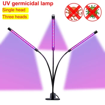 

1/3 Heads USB Powered Portable LED Clip On UVC Disinfection Lamp Sterilizer USB Charging LED Light With Timing Remote