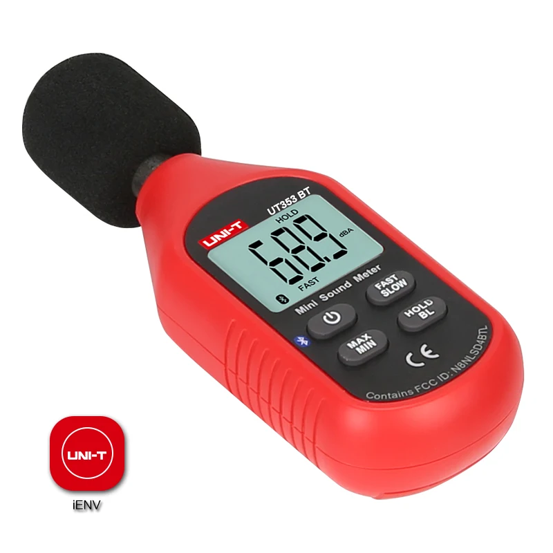 UNI T UT353BT Мини цифровой измеритель уровня звука Bluetooth децибел шума аудио детектор 30