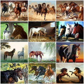 

HUACAN Picture By Numbers Horse Gift Home Decor Paint By Number Animals DIY Hand Painted Wall Art Drawing Acrylic