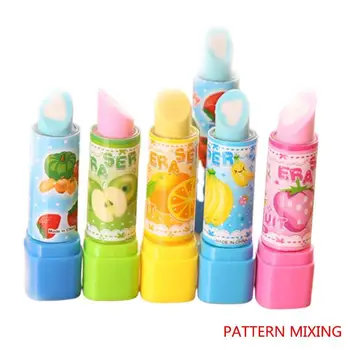 

1pc Lovely Kid Child School Students Lipstick Shape Eraser Rubber Novelty Stationery Multi-color Optional Radiergummi