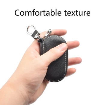 

For Jaguar E-Pace F-Pace F-Type I-Pace XE XF XJ S-Type X-Type XK Leather Keychain Car Key Bag Wallet Remote Fob Cover