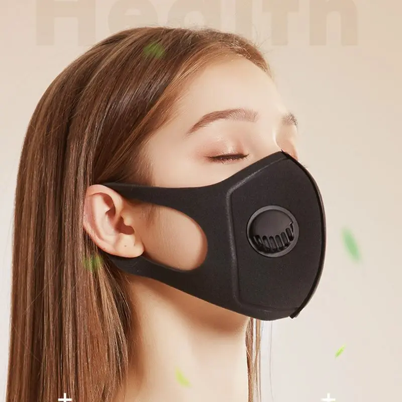 3 шт./компл. губка пыле PM2.5 маска для лица с дыхательный клапан моющиеся респиратор