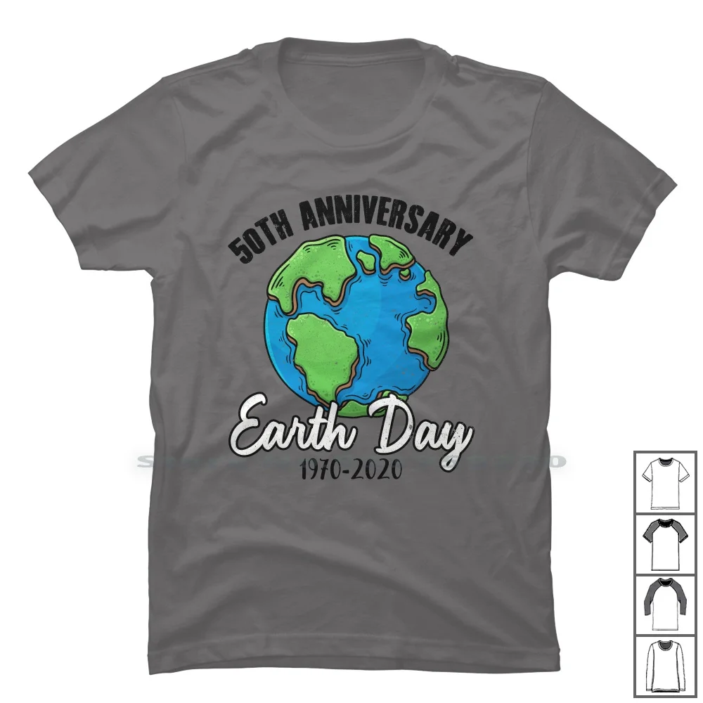 50Th Anniversary Earth Day 1970 2020 Per Maglietta Leggera 100% Cotone Anniversario Earth Day Trees Plant Light Earth Iver 1970 Anni