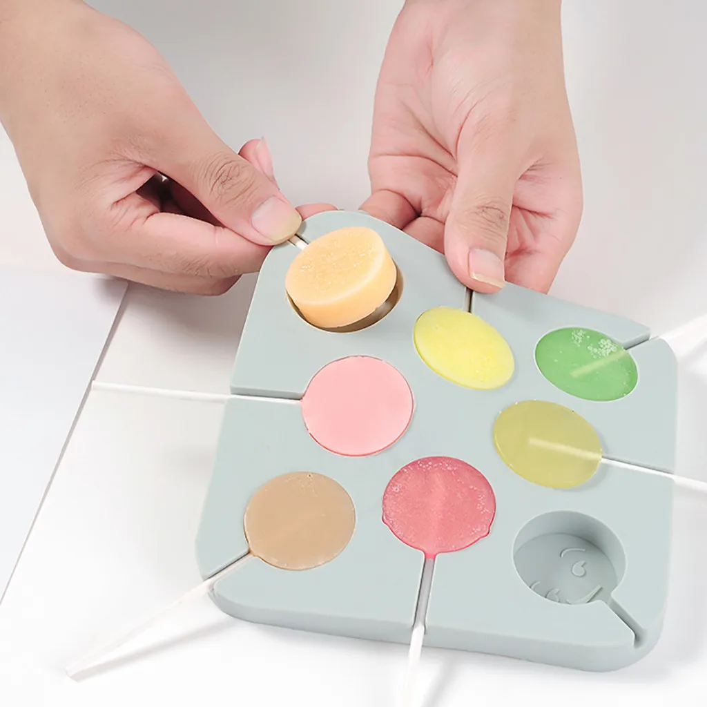 

Round Candy Lollipop Cookie Mould silicone jelly Fondant Cake Mold Cake Decorating Tools Tray high quality Chocolate A8