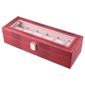 

1 Pc Watch Display Box PU Leather 6 Grids Prime Organizer Display Box Casket Storage Box for Jewelry Watch