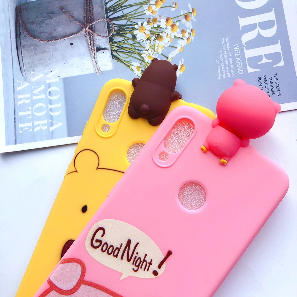 Чехол для Honor 8X etui Huawei Y6 Y7 2019 силиконовый чехол 3D Kawaii мягкий Prime 8A 8C