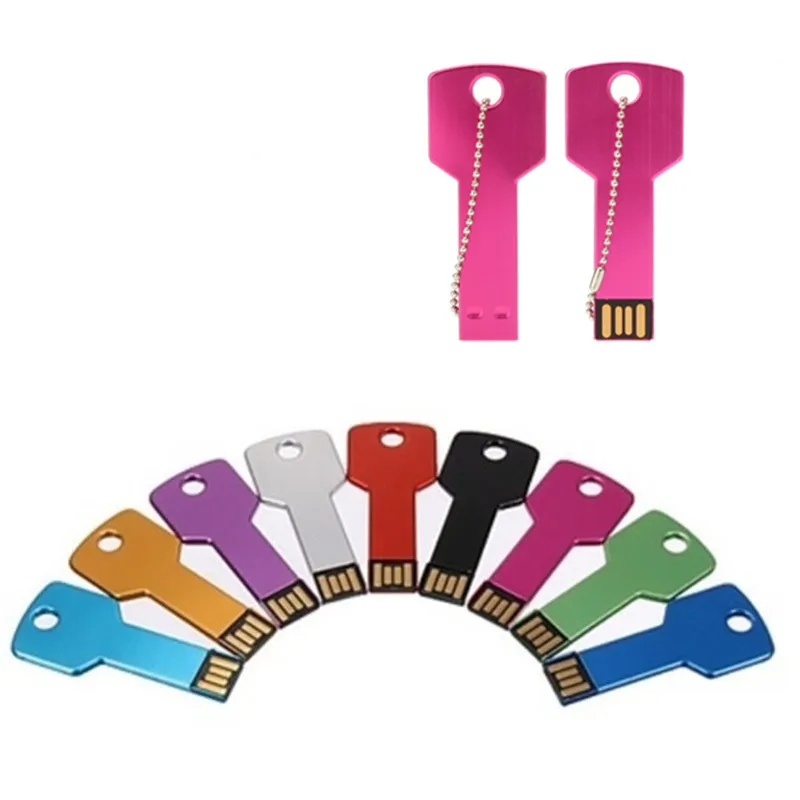 USB флеш-накопитель с металлическим ключом, 64 ГБ, реальная емкость, флеш-накопитель, 32 ГБ, u-диск, 2,0, 128 ГБ, 16 ГБ, флеш-накопитель, 8 ГБ, 4 Гб, Memoria, Пользовательский логотип USB