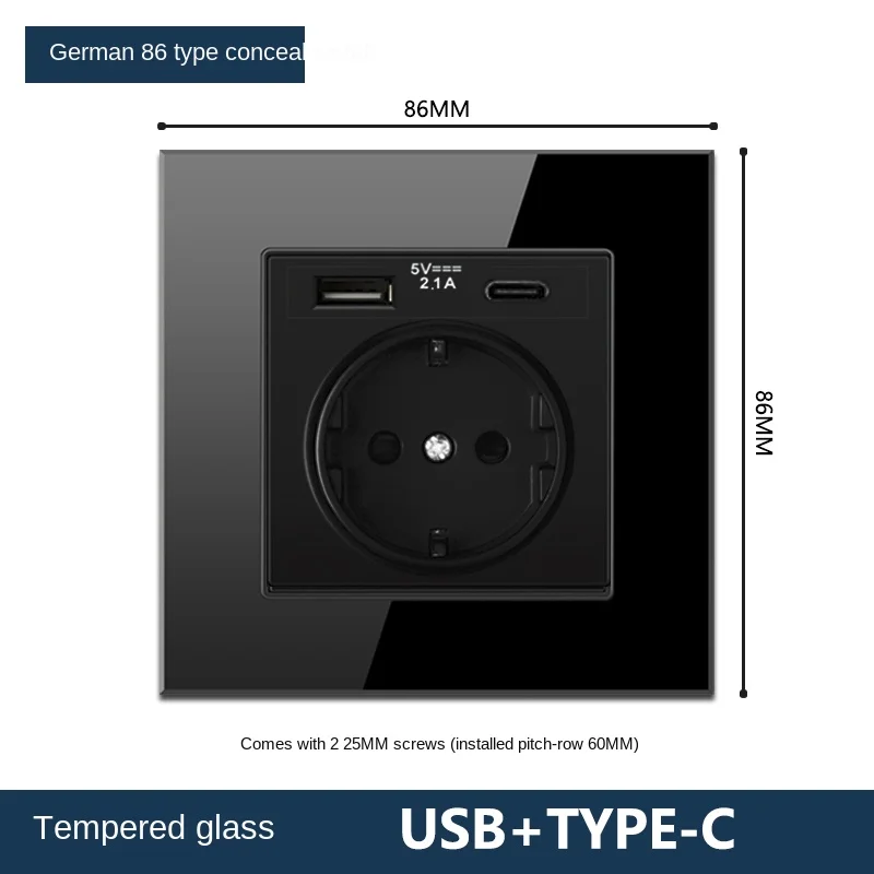 DepoGuye  EU ǥ  C 220V USB ÷  ,  USB ,   16A  ܼƮ 86mm * 86mm