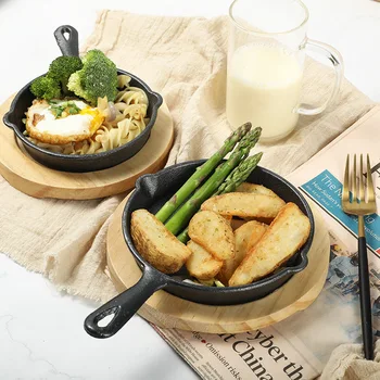 

Mini Non-stick Frying Pan Steak Frying Pan Pizza Pancake Pan Tamagoyaki Pan Single Handle Breakfast Thickened Cast Iron Pan