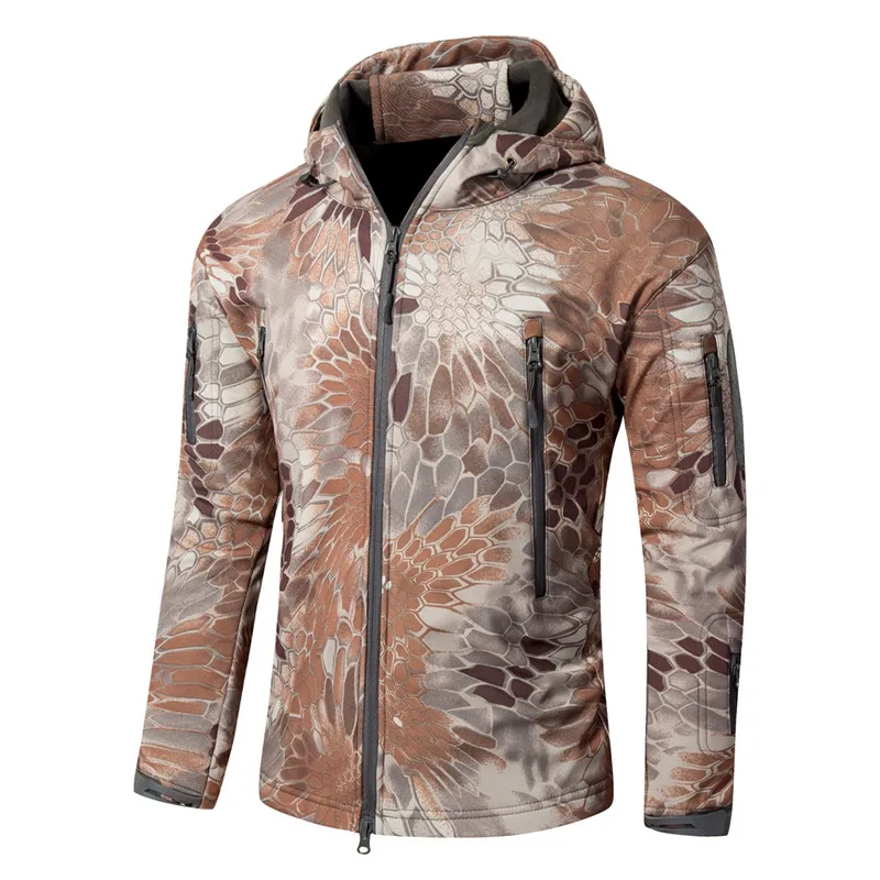 Водонепроницаемая Мужская Военная Тактическая охотничья куртка ветрозащитная флисовая охотничья одежда для рыбалки походная куртка зимнее пальто - Цвет: 10