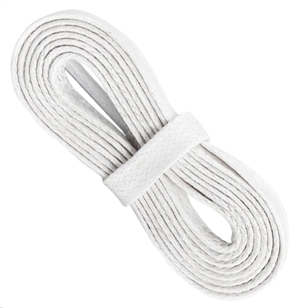 54 Wide Flat Waxed Boot Laces White