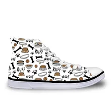 Doginthehole кости «Щенячий патруль», с печатным рисунком из мультфильма высокая обувь флэтс подошвой из вулканизированной резины; женская обувь; модные кроссовки Повседневное Женская обувь на плоской подошве