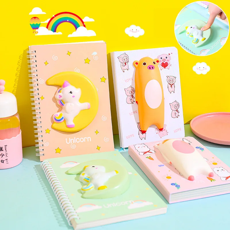 

Cute Decompression Unicorn Coil Notebook 3D Animal Planner Organizer Paper Planner Diary Bullet Journal Notebook School Supplies