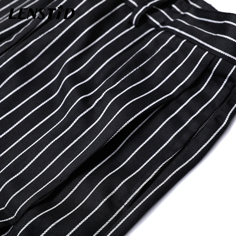 LENSTID Autumn New Punk Industrial Style Striped Casual Pants Men Multi Pockets Chinos Fashion Trousers Male Brand Clothing