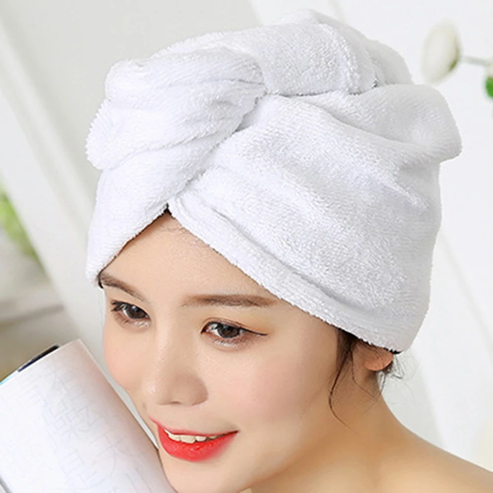 Новое поступление женское полотенце из микрофибры для волос Обертывания быстросохнущая шапка шапочка для душа для длинных густых