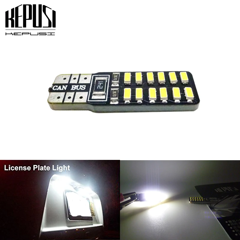 

T10 Canbus 24 SMD 3014 White LED Bulb W5W 194 168 LED Car Side Wedge Light Error Free License Plate light