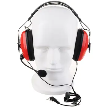 

2 Pin Noise Canceling Headset Headphone With Ptt Mic For Walkie Talkie Kenwood Puxing Wouxun Baofeng