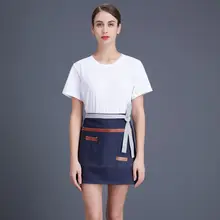 Джинсовый фартук на талии, джинсовый фартук для приготовления пищи из искусственной кожи, кухонный фартук для шеф-повара, бариста, флорист, парикмахерский фартук для чистки платья