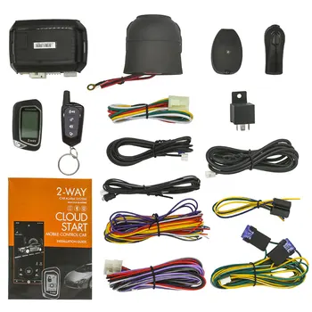 

car alarm system with remote start keyless entry system vehicle auto start car starter remote central locking kit LCD control