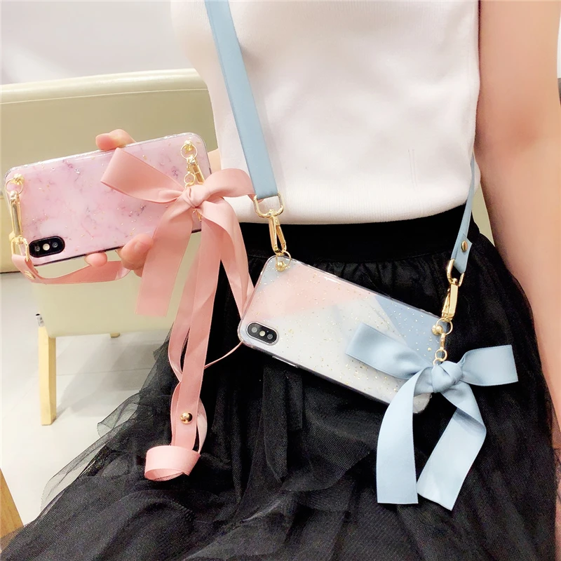 

glitter gold foil marble strap tpu case for iphone XS MAX XR X 7 8 6 6 plus case cover fashion glitter bling sequins soft silic