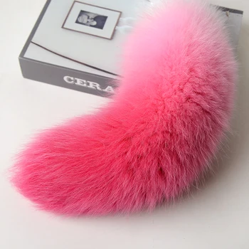 SMLOVE Butt Plug Real Gradient Tie-dye color Fox Tail Anal Plug Detachable BDSM Adult Erotic Game Sexy Toys Cosplay For Woman 3